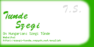 tunde szegi business card